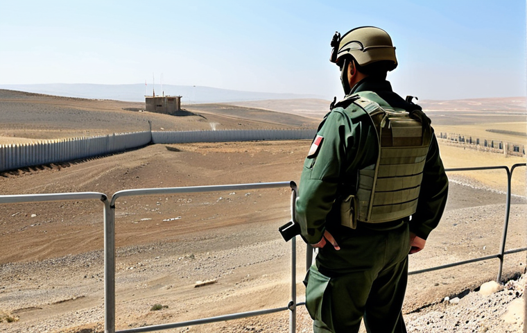 A vigilant, professional Turkish border patrol officer in a modern, clean, fully-equipped military uniform, including a tactical vest and helmet. The officer stands watch at a well-maintained border fence during daylight, with a clear view of a vast, open, arid landscape stretching into the distance. A professional watchtower is visible in the background, symbolizing regional security and defense. The image conveys a sense of calm readiness and resolve.
    *   **Quality Modifiers**: Professional photography, high detail, realistic, sharp focus, natural lighting.
    *   **Safety & Anatomy**: Safe for work, appropriate content, fully clothed, modest clothing, appropriate attire, professional dress, perfect anatomy, correct proportions, natural pose, well-formed hands, proper finger count, natural body proportions, family-friendly.